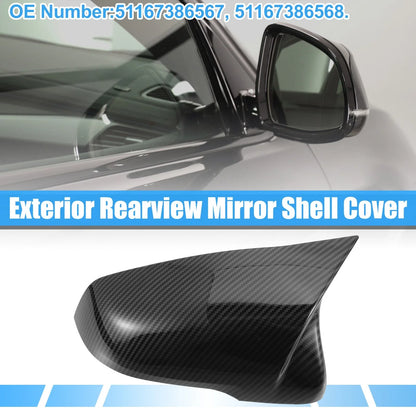 Pair Rear View Mirror Cover Shell for BMW X1 (2016–2022) Carbon Fiber