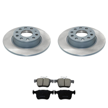Set of 2 DuraGo Rear Rotors & Akebono EURO Ceramic Pads for A3 Quattro (2015–2020)