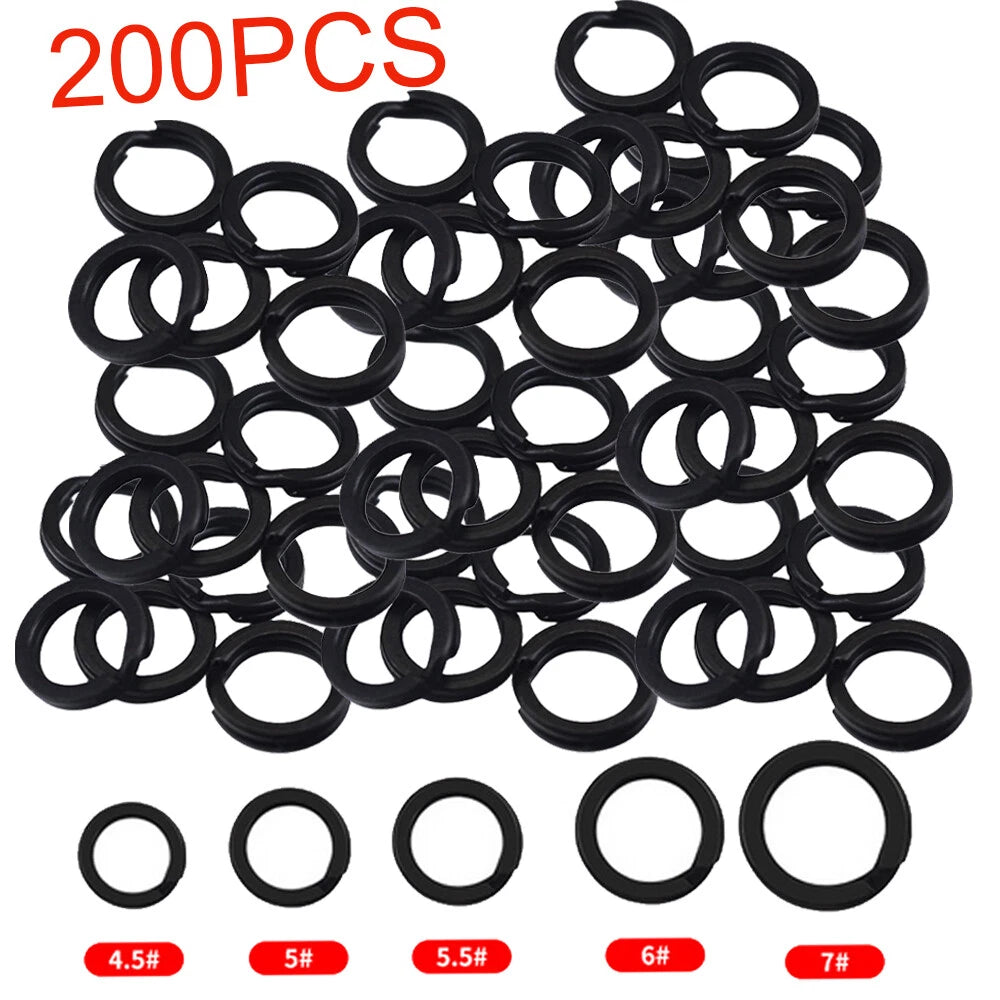 200pcs Heavy Duty Stainless Steel Fishing Split Rings for Big Game