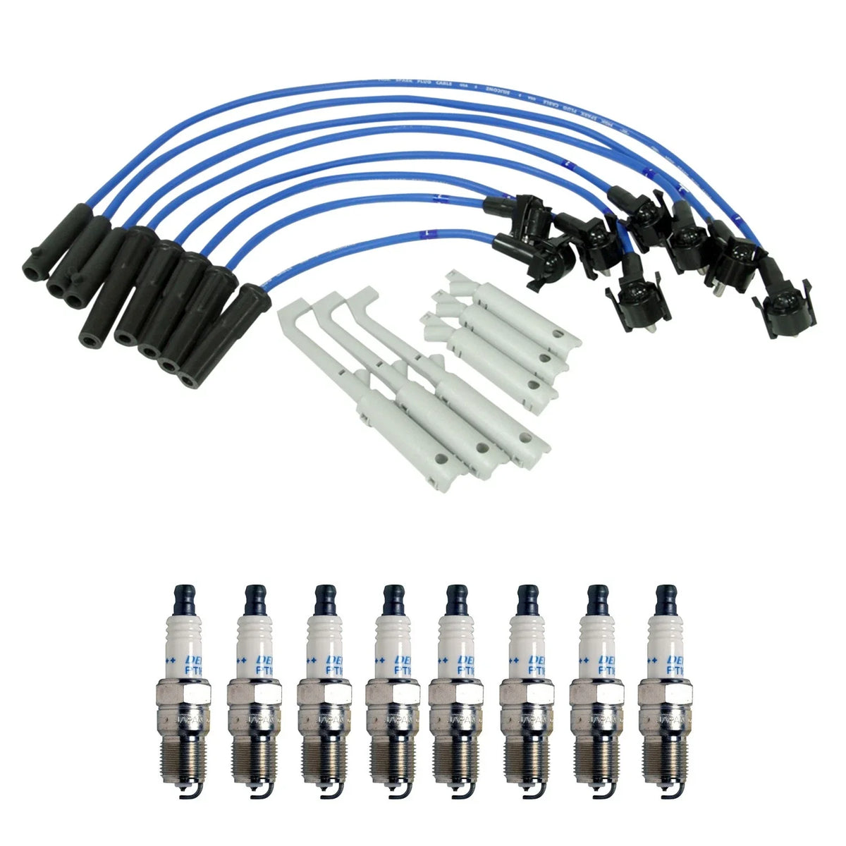 NGK 8mm Wire Set & Denso Platinum Spark Plug Kit for B2500 Ranger (1998–2006)