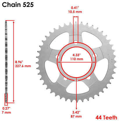 Blue Drive Chain and Sprocket Kit for Suzuki SV650S (1999–2009) EG4460CH145XO