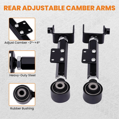 Set of 2 Adjustable Rear Camber Arms for Honda CR-V (2007–2016)