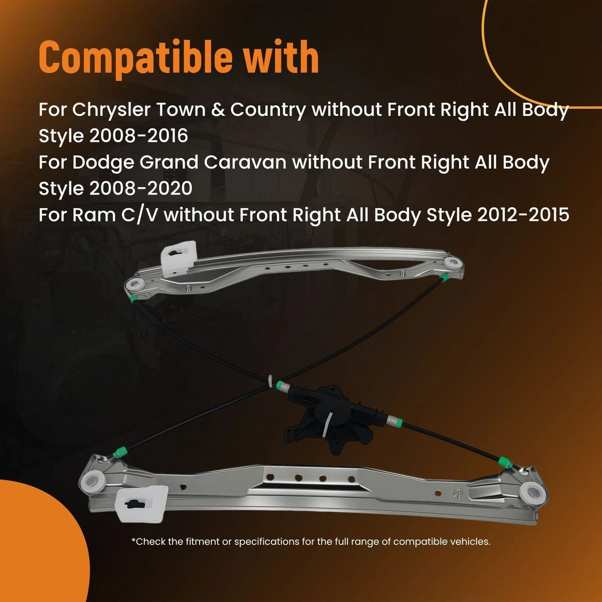 Power Window Regulator Front Right for Ram C/V (2012–2015) 68030654AA 749509