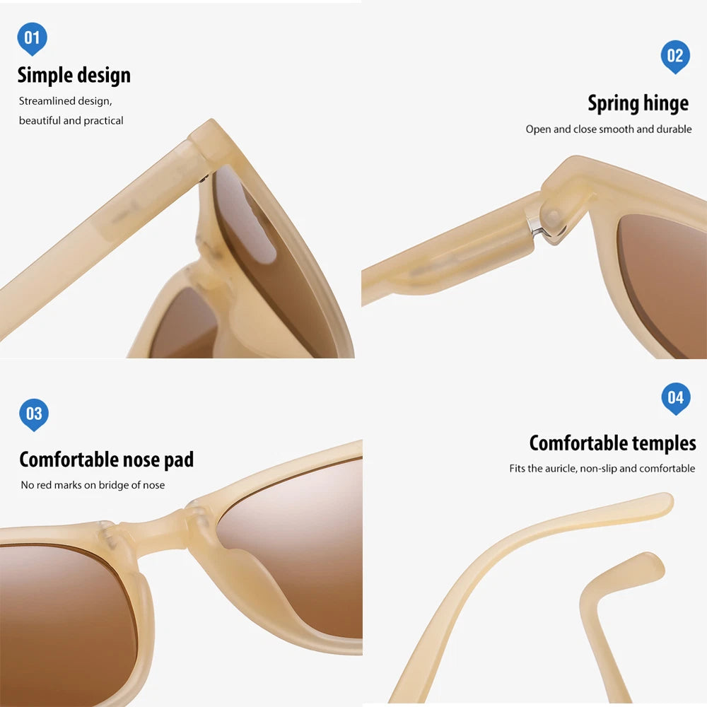 Polarized Folding Sunglasses for Women - Oversized Fashion Eyewear