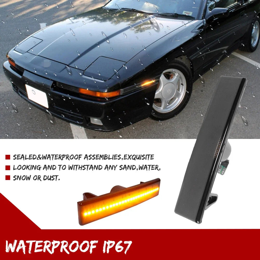 Set of 4 Smoked LED Side Marker Lights for Toyota Supra MK3 (1986–1992)