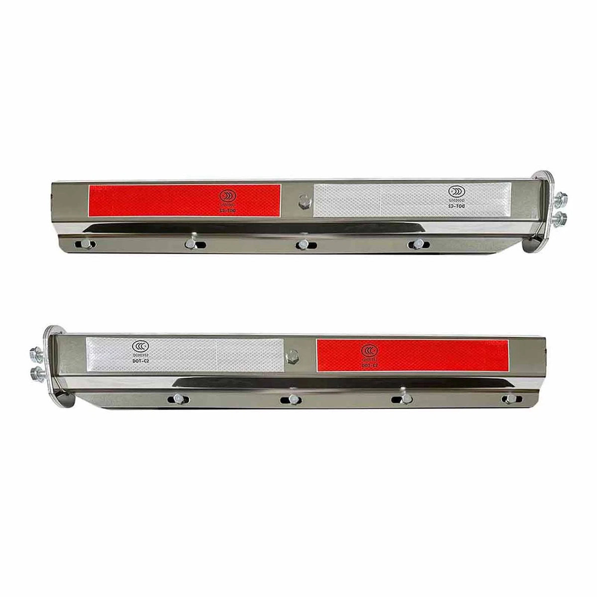 Pair Mud Flaps for Semi Truck Trailer (24"x30", 1.125" Hanger Kit, Stainless)