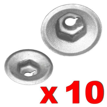 10 x Rear Wheel Arch Lining & Mudguard Nut for Ford Mondeo Fiesta Focus