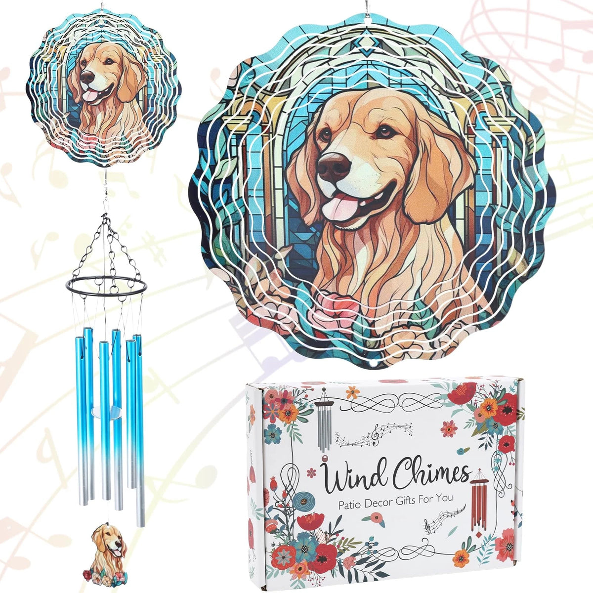 Dog Metal Wind Chimes for Outdoor Art
