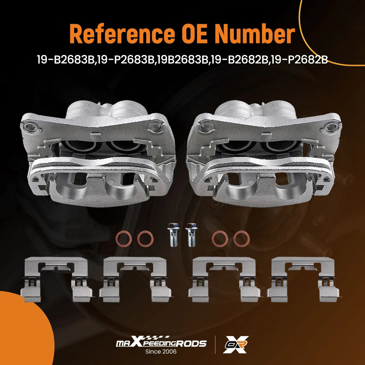 Set of 2 Front Left Right Brake Calipers for Subaru Forester (2003–2018) SLB20007 19-P2683B