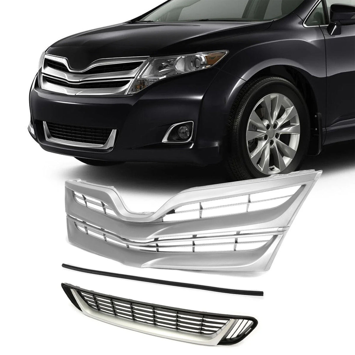 Upper & Lower Grille + Grille Molding for Toyota Venza (2013–2016)