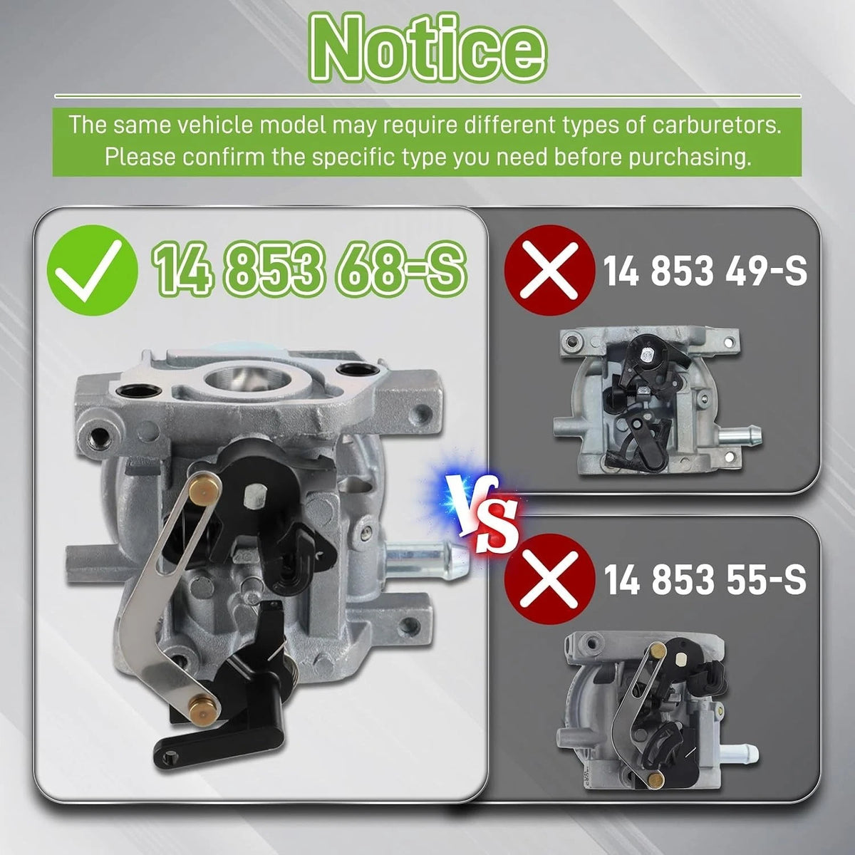 Carburetor Kit for Kohler Auto Choke (14 853 68-S & 14 853 90-S)