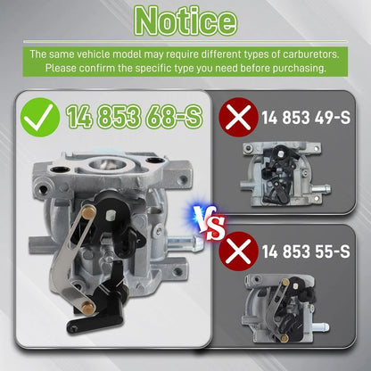 Carburetor Kit for Kohler Auto Choke (14 853 68-S & 14 853 90-S)