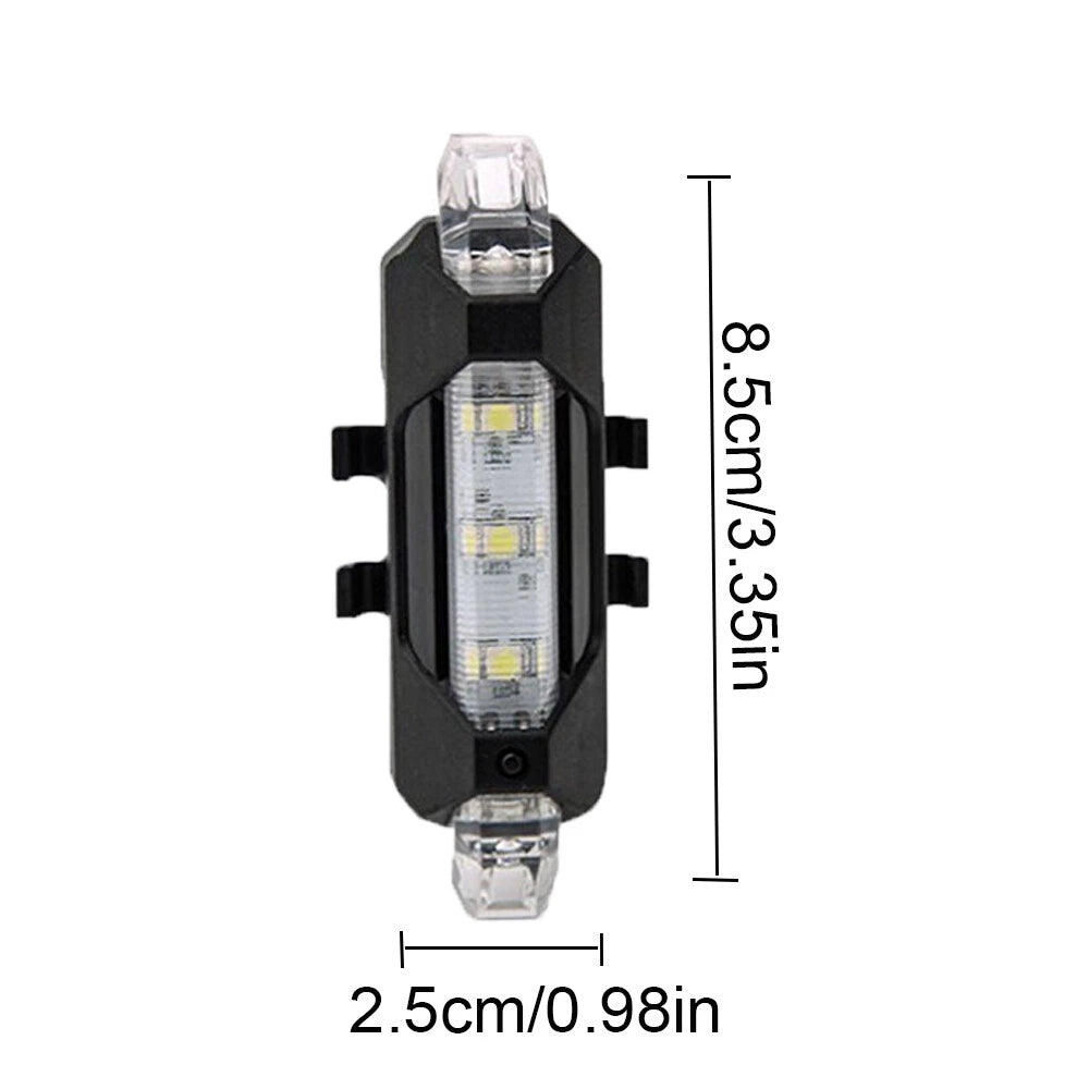 5X LED Bicycle Tail Light Brake Warning Rear Lamp USB Rechargeable