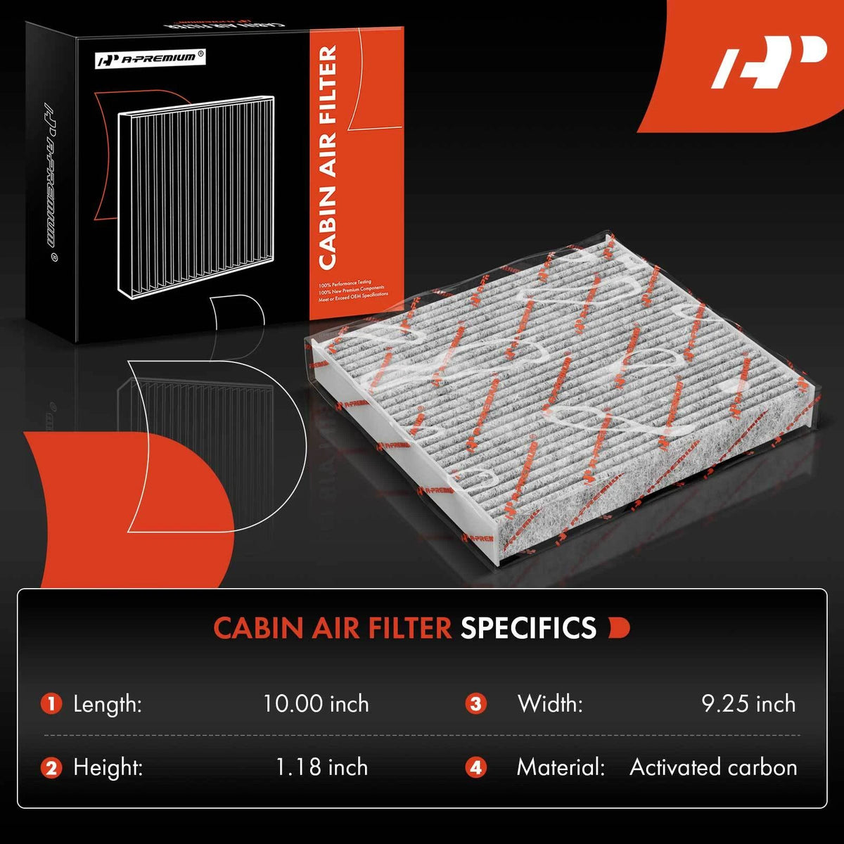 2X Activated Carbon Cabin Air Filter for Audi A3 S3 Volkswagen Golf (2013–2020) - 5Q0819653, 5QD819653, CF11643