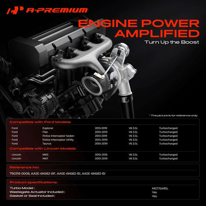 Turbocharger for Ford Explorer Flex Taurus Lincoln 3.5L (790318-0008, AA5E-6K682-BF)