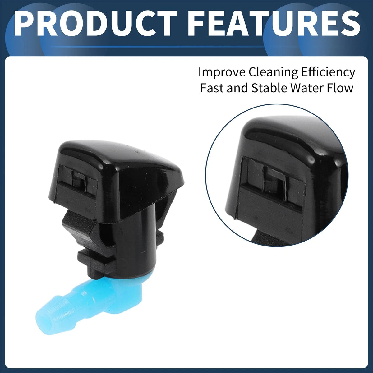 Set of 2 Front Windshield Washer Nozzles for Ford Focus (2012–2018)
