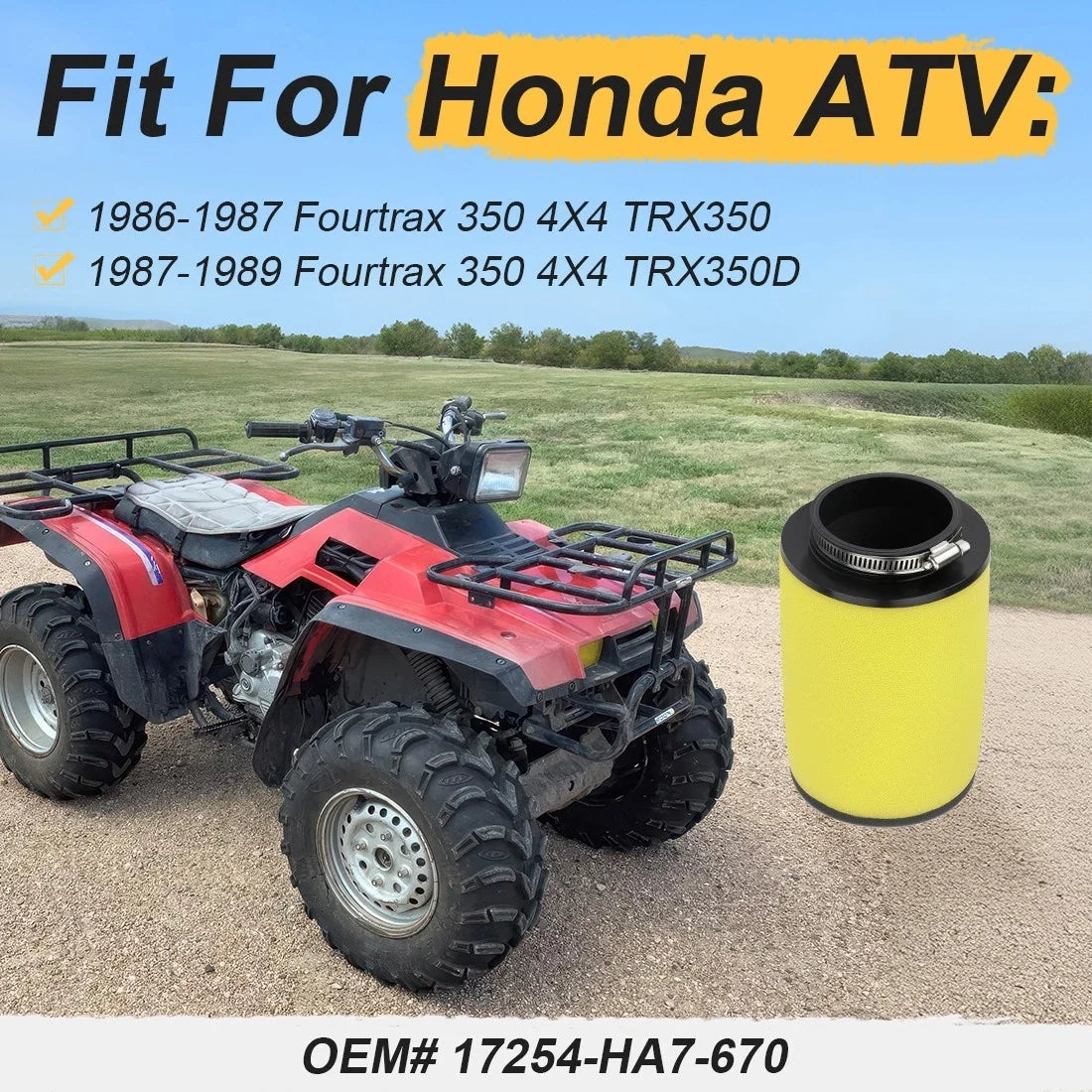 Air Filter Cleaner for Honda FourTrax 350 TRX350 / Foreman 350 TRX350D