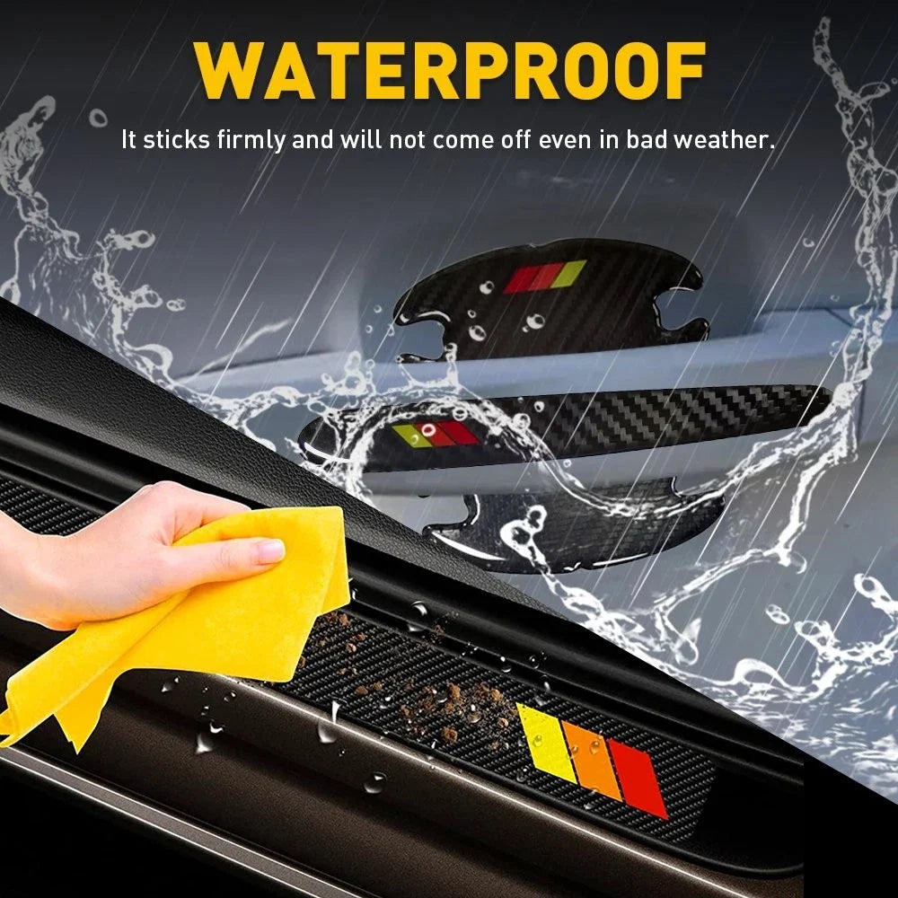 12X Tri-Color Door Handle Cup Sill Scuff Cover Sticker for Toyota Tacoma Camry (2016–2023)
