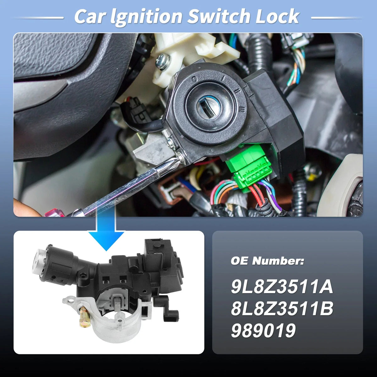 Ignition Lock Cylinder 989-019 for Ford Escape (2008–2012) with 2 Keys
