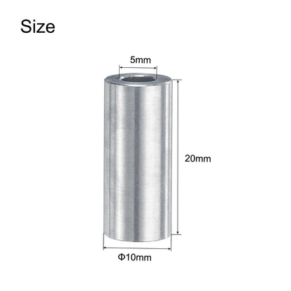 20X Aluminum Spacer 5mm Bore x 10mm OD x 20mm Length for Universal Use