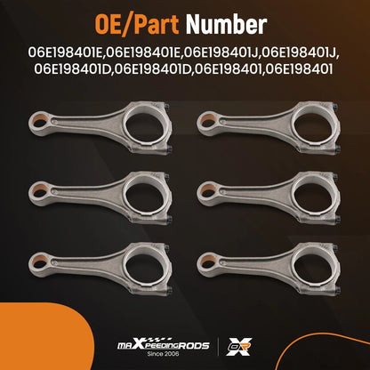 6X Connecting Rods Set for Audi VW A4 A5 S4 S5 A6 A7 A8 Q5 Q7 Touareg (U15L9P)