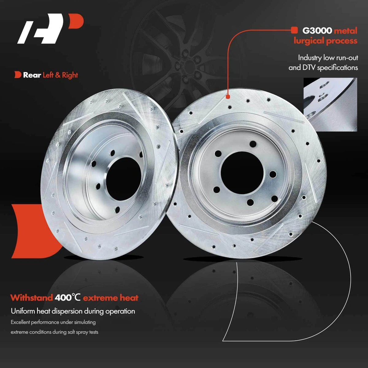 Rear Disc Brake Rotor & Ceramic Pad for Mitsubishi Outlander (2008–2012)