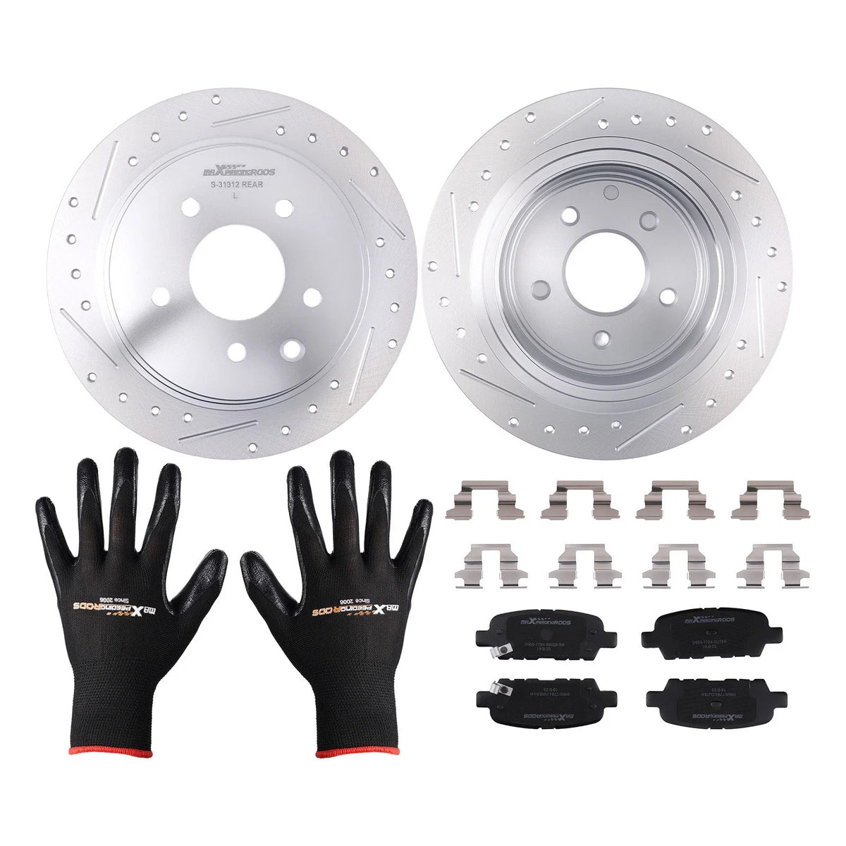 Rear Disc Brake Rotors & Ceramic Brake Pads for Nissan Juke/Sentra (2011–2019)