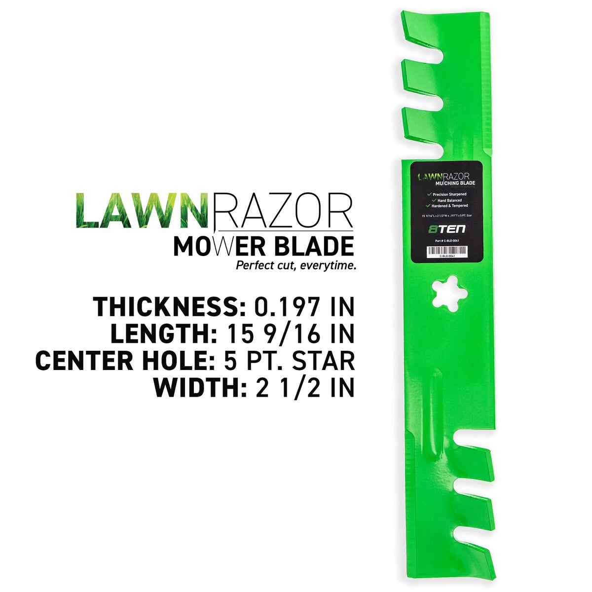 6-Pack Toothed Blade for AYP (157003, 157033, 159705, 170698, 176084)