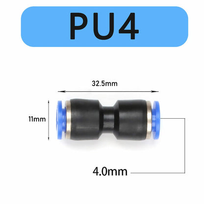 10Pack Pneumatic 5/32" OD Tube Straight Union Push Connector Air Fitting
