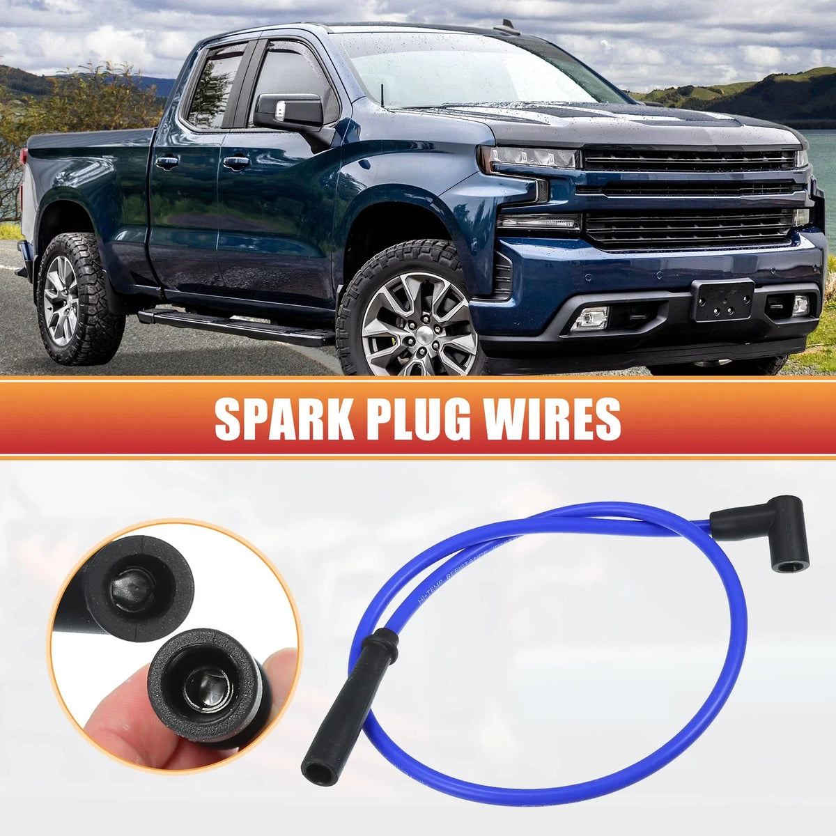 9 Pcs Spark Plug Wire Ignition Coil Cable for Chevrolet SBC BBC 