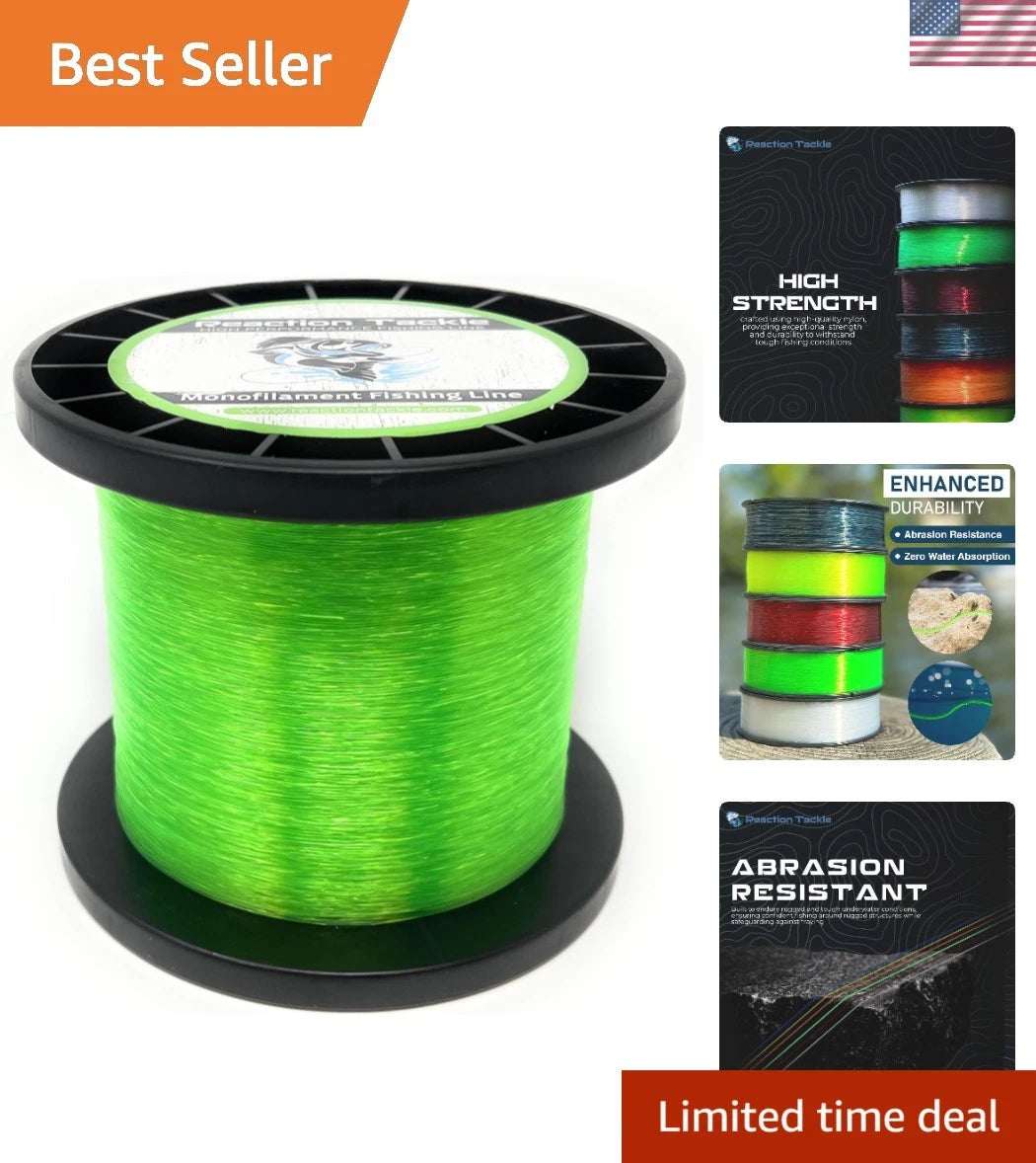 Hi Vis Green Monofilament Fishing Line - Strong Low Memory Casting