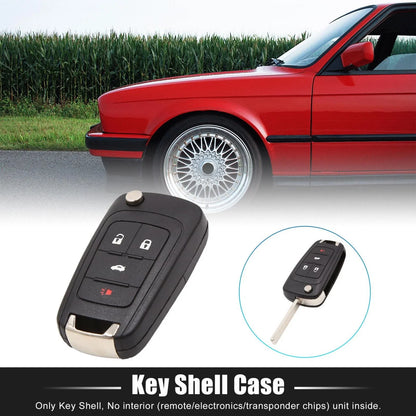 Replacement Key Shell Case for Chevrolet Cruze (2011–2016) - 4 Button Black