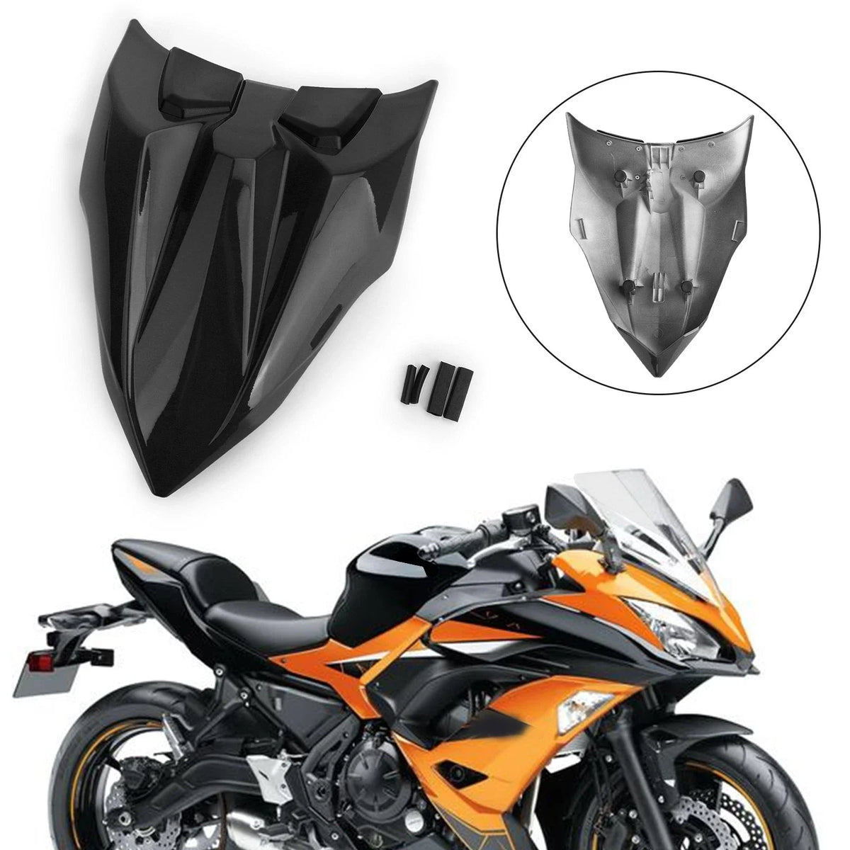 Rear Seat Fairing Cover Cowl for Kawasaki Z650 Ninja 650 (2017–2023) Black