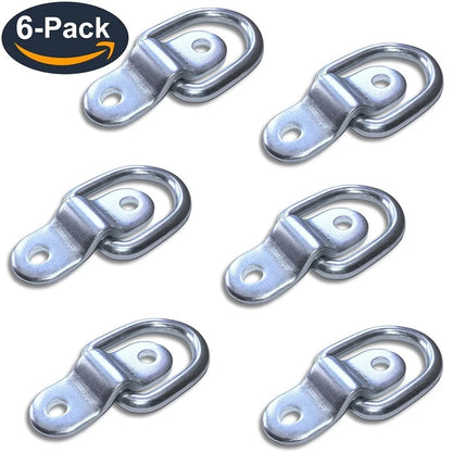 6 Pack D Rings Tie Down Anchors Hooks for Trailer Truck Bed 1/4"