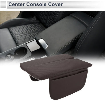 Center Console Cover with Storage Bag for BMW X5 (2019–2024) Dark Brown