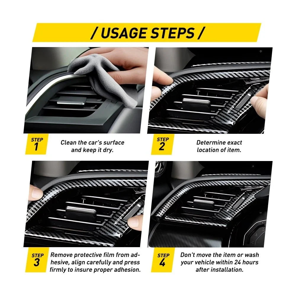 Carbon Fiber ABS Dashboard Air Vent Cover for Honda Civic (2016–2020)