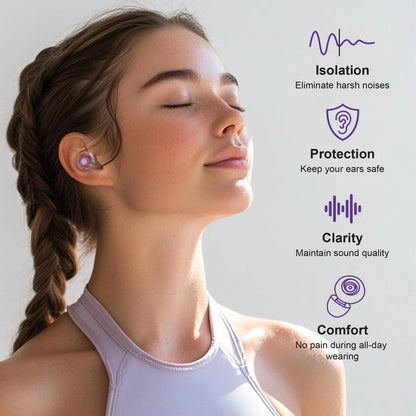 2X Purple Silicone In-Ear Ear Plugs for Concerts