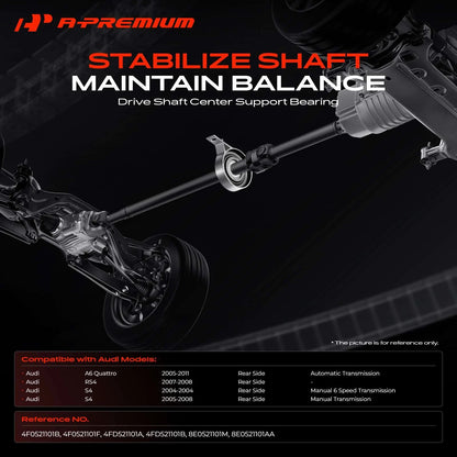 A-Premium Shaft Center Support Bearing for Audi A6 Quattro (2005–2011) 936653, 936651