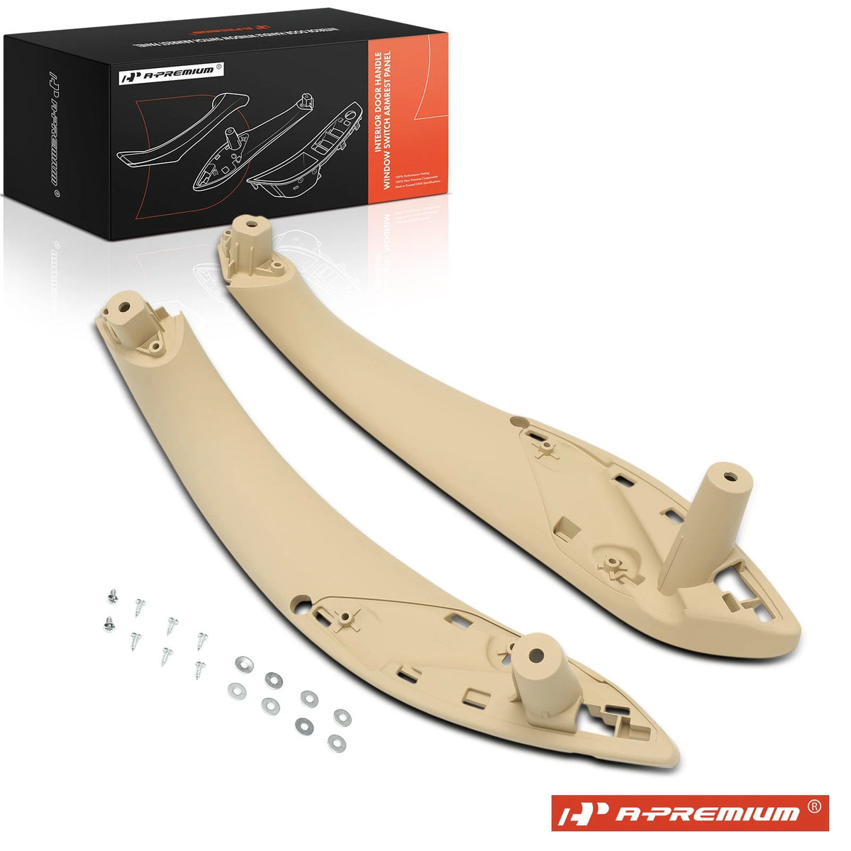 2X Beige Interior Door Pull Handle Trim for BMW 328i 428i 430i (2012–2016) 51417279315, 51417279316