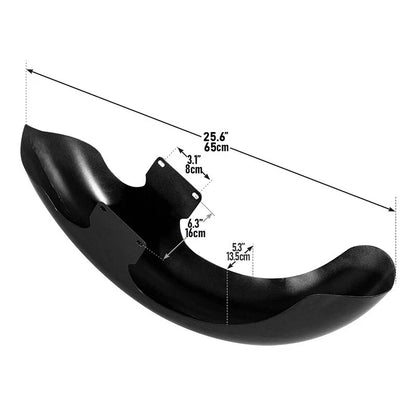 21" 26" Wheel Wrap Front Fender for Harley Touring Street Glide (Unpainted Black)