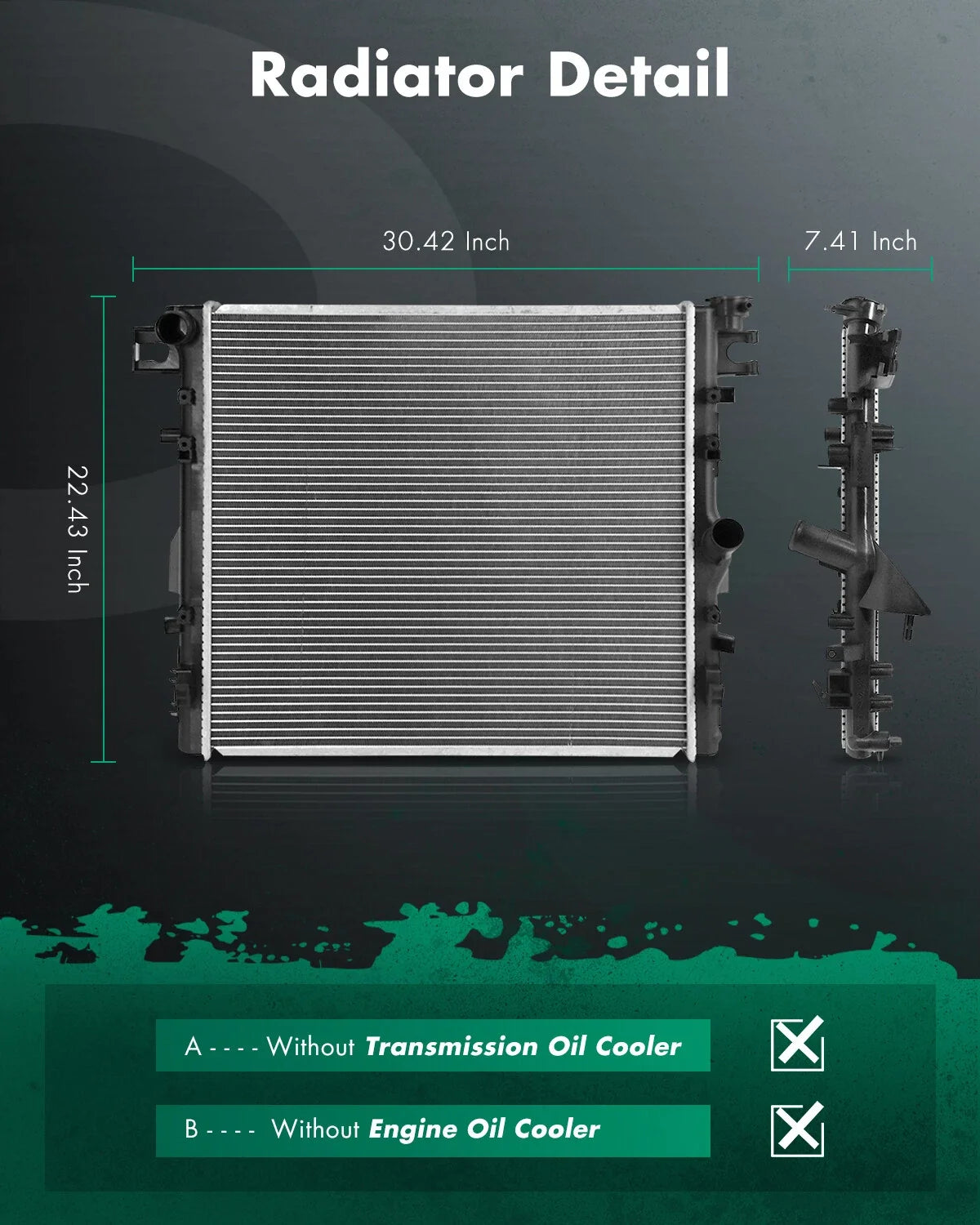 Radiator for Jeep Wrangler JK Unlimited 2007–2018 (3.6L, 3.8L) 2957