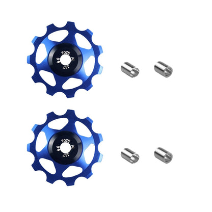 2X Blue Bicycle Derailleur Pulley Wheel Kit 11T Ceramic Bearing