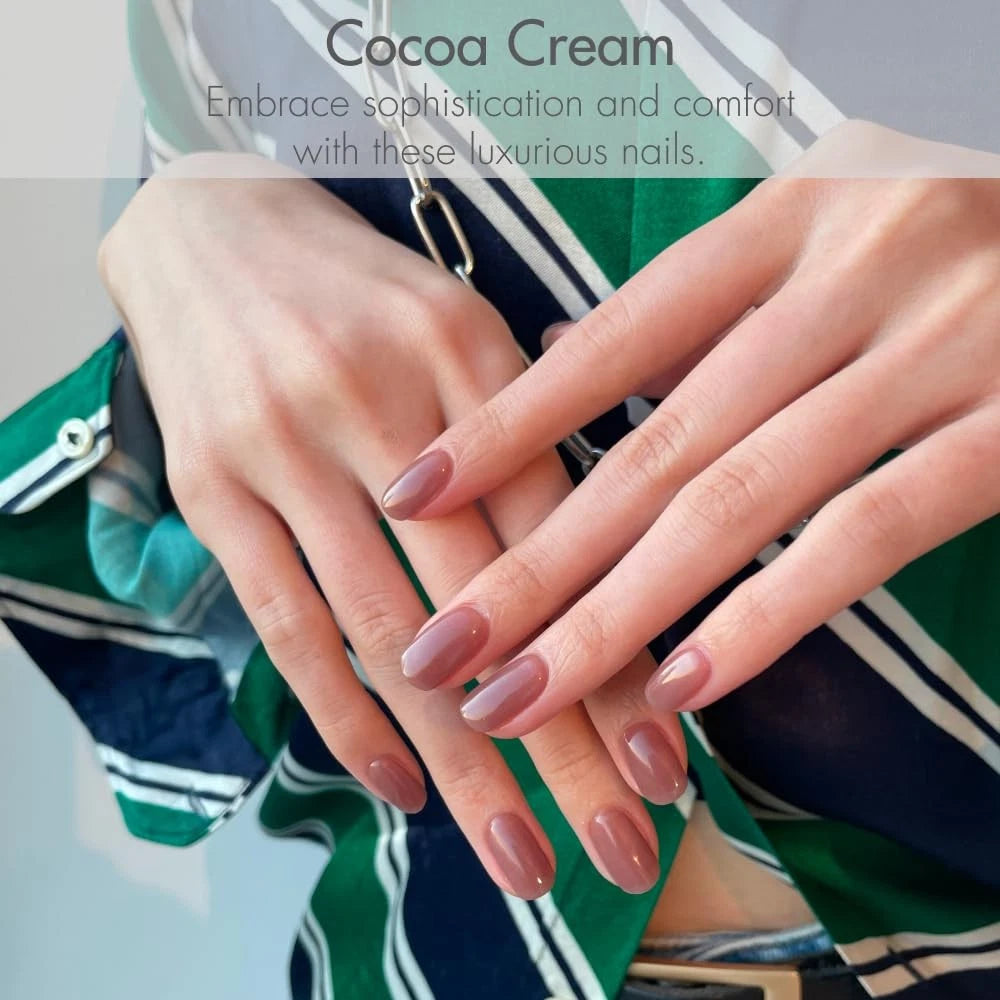 Set of 4 Semi Cured Gel Nail Strips for Cocoa Cream (UV Cocoa Cream)