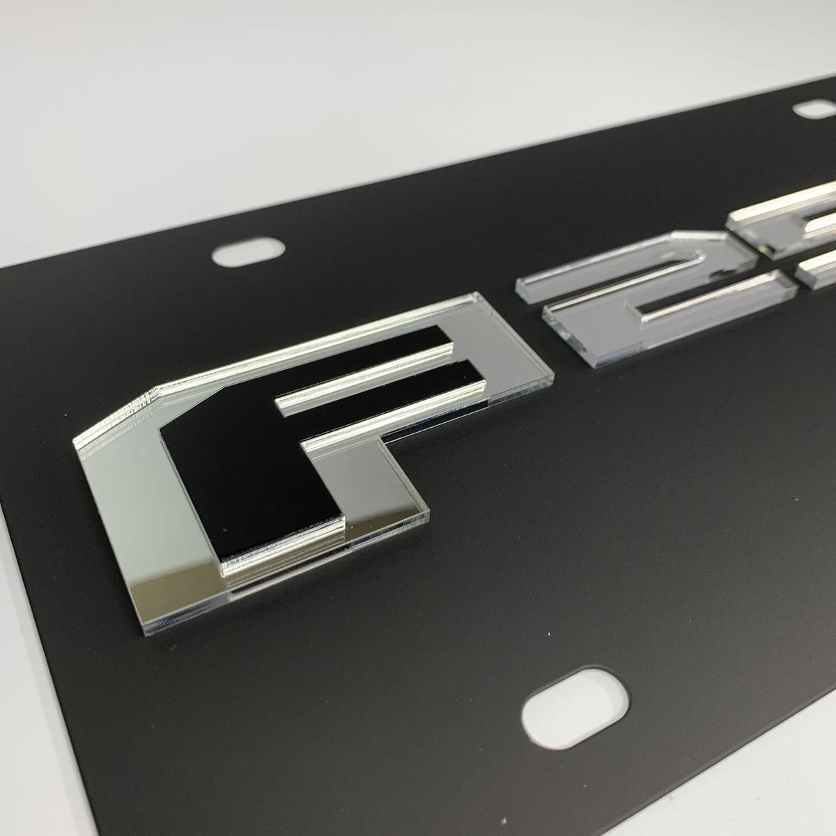 Vanity License Plate for Ford F-250 Licensed Mirrored Emblem Matte Black (2017–2024)