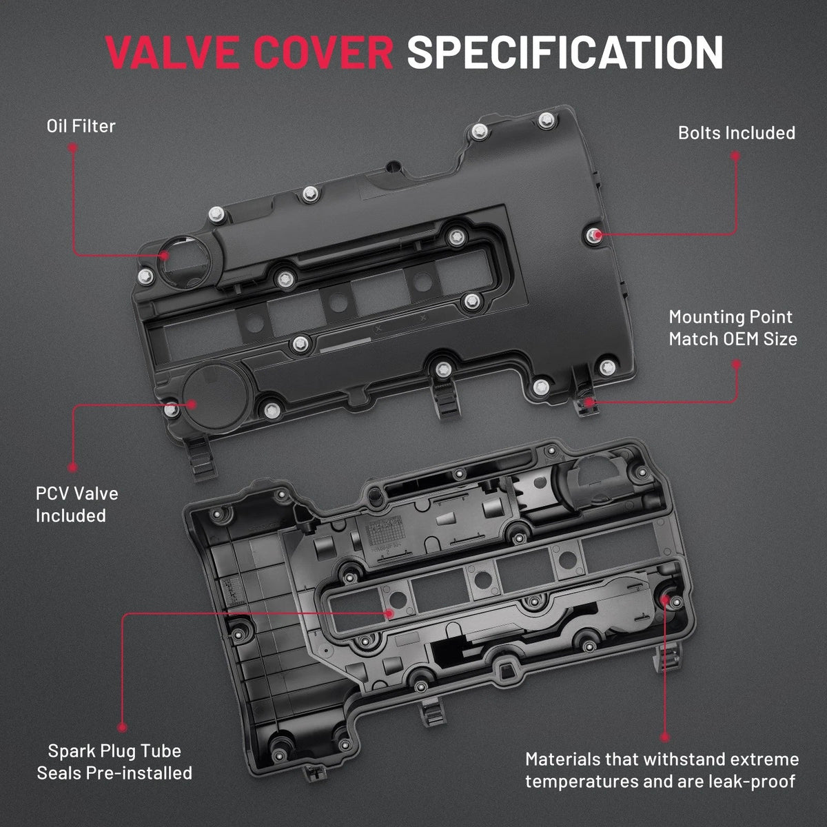 Engine Valve Cover with Gasket for Nissan Altima (2007–2013) 2.5L L4