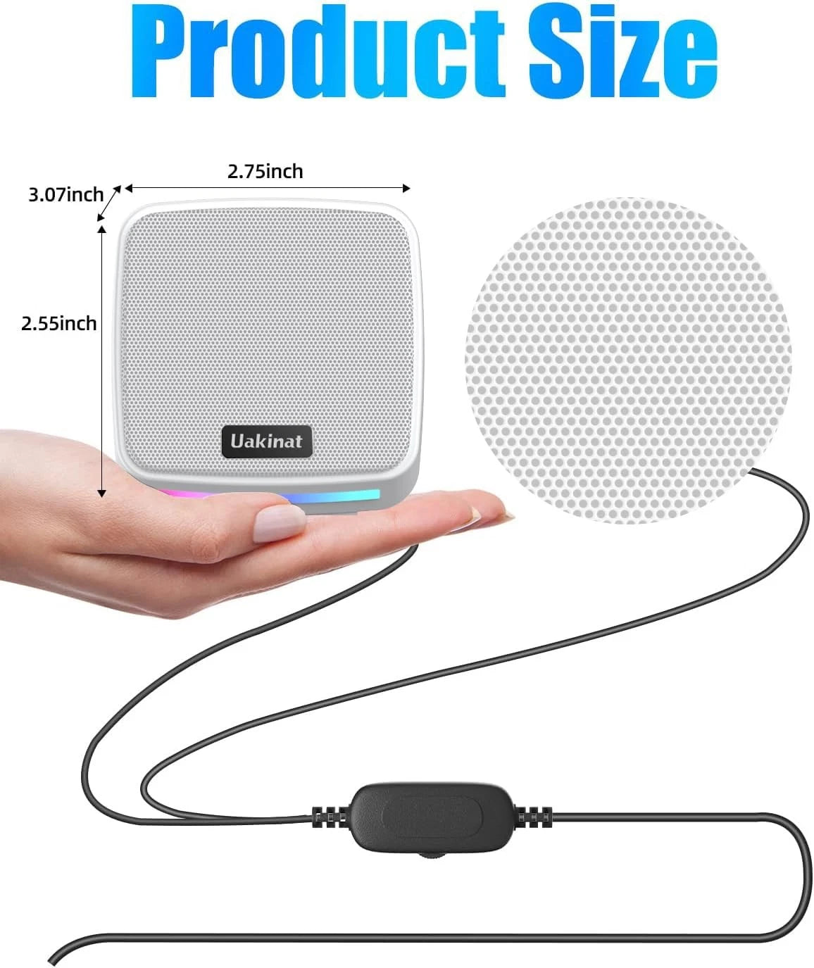 Uakinat USB Powered 3.5mm Aux Speakers for Desktop PC (No Part Numbers)