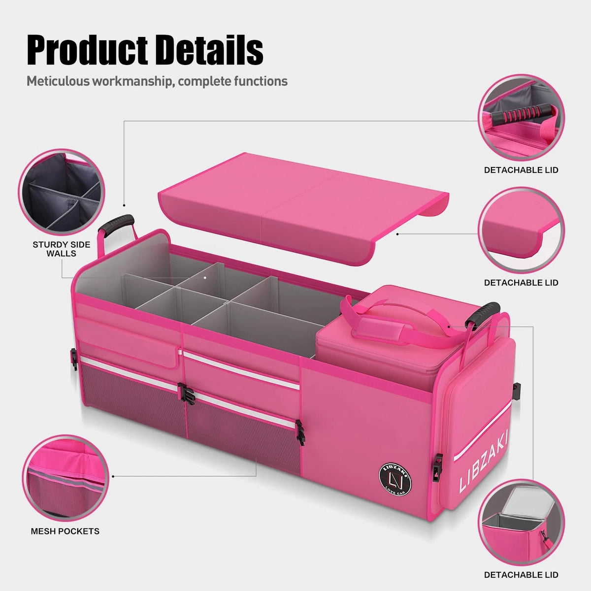 4-in-1 Car Trunk Storage Organizer with Cooler Bag for Universal Fit