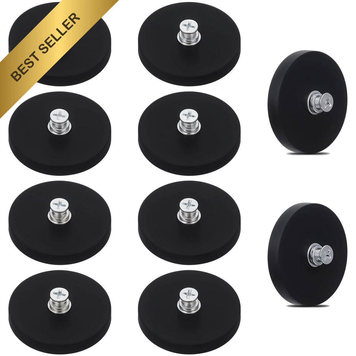 10Pcs Rubber Coated Anti-Scratch Mounting Magnets for Automotive Use