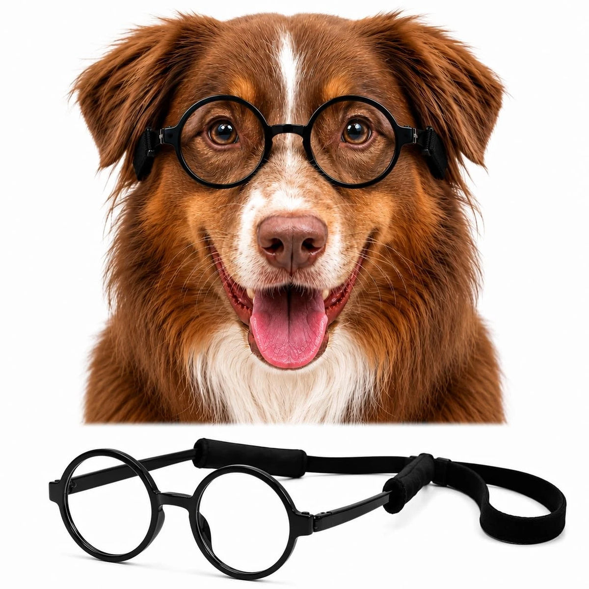 G003 Dog Pet Round Costume Prop Glasses for Medium Breeds