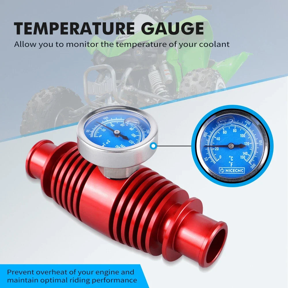 Radiator Inline Cooler w/ Temperature Gauge for Yamaha Raptor 700R 660R 600 (2006–2023)